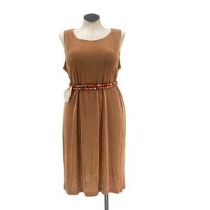 90s Deadstock NWT Black Slinky Brown Sheath Dress Size 1X Volup